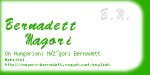 bernadett magori business card